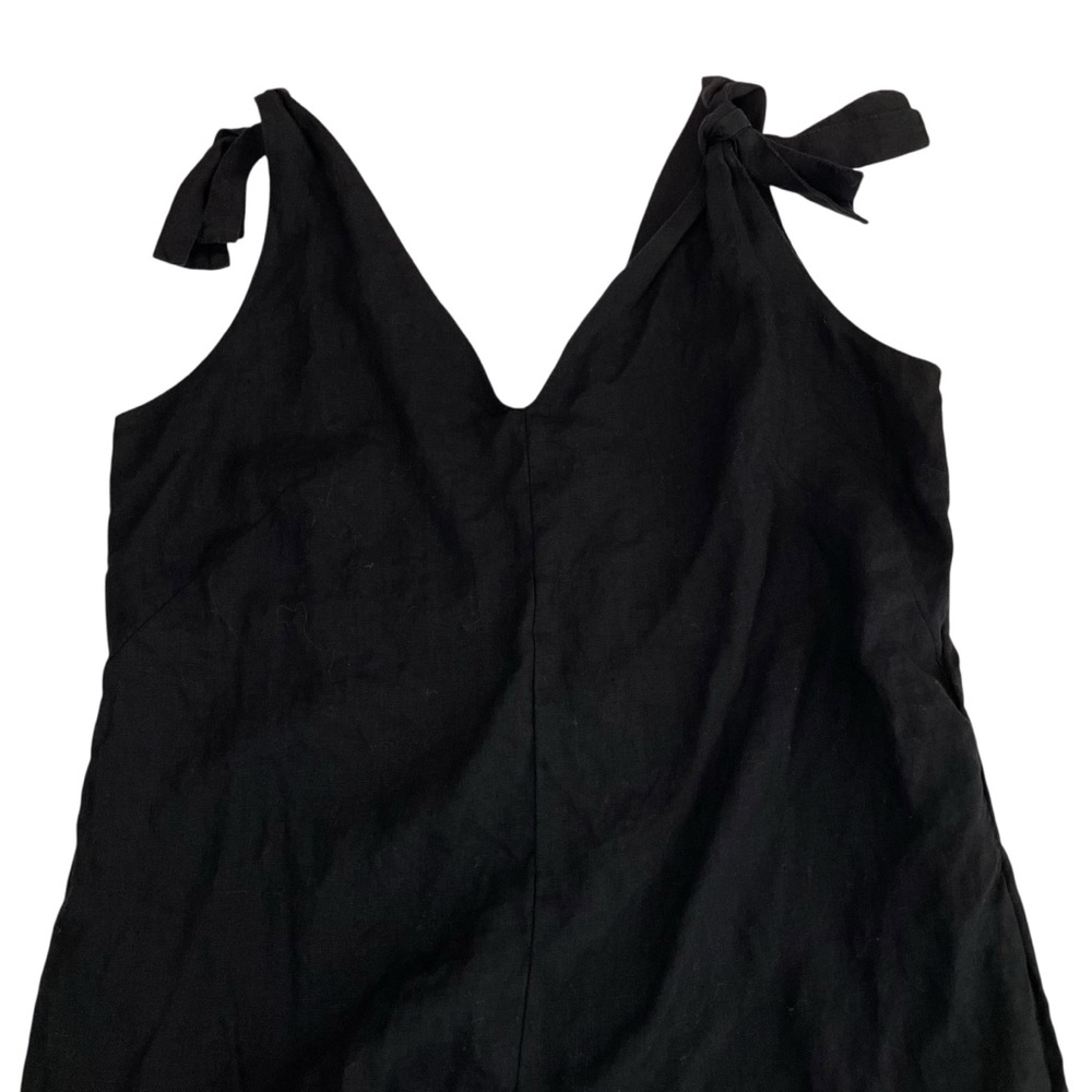 Vitamin A Marina EcoLinen Black Jumpsuit CoverUp Medium - Picture 8 of 13